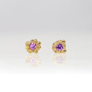 Mermaid Treasure Pink Sapphire Studs
