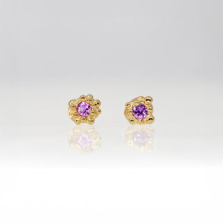 Mermaid Treasure Pink Sapphire Studs
