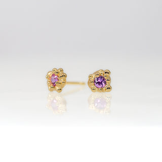 Mermaid Treasure Pink Sapphire Studs