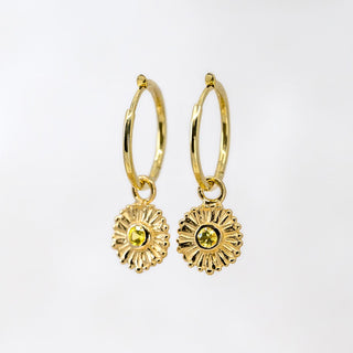 Summer Sun Yellow Sapphire 16mm Huggie Hoops