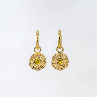 Summer Sun Yellow Sapphire Huggie Charms