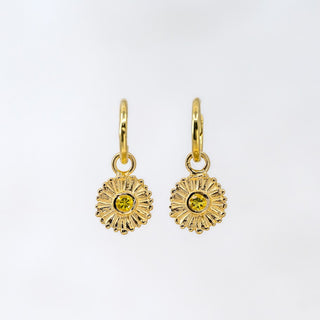 Summer Sun Yellow Sapphire 12mm Huggie Hoops