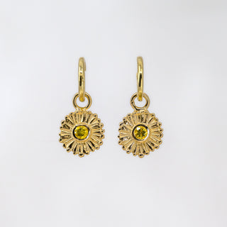 Summer Sun Yellow Sapphire Huggie Charms