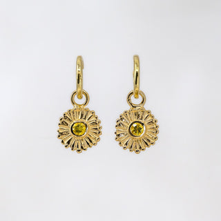 Summer Sun Yellow Sapphire 10mm Huggie Hoops