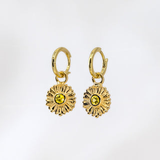 Summer Sun Yellow Sapphire 10mm Huggie Hoops