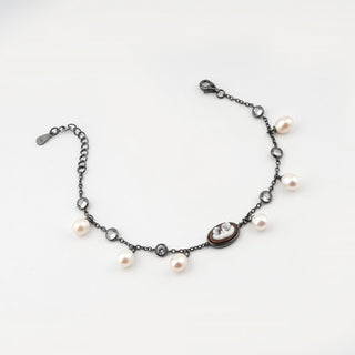 Black Arianna Fiori Pearl & CZ Bracelet