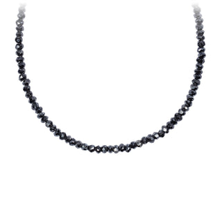 NEW- Black Spinel Faceted Stone Choker with Talisman Clip
