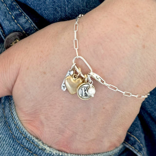 Sculpted Heart Paperclip Bracelet