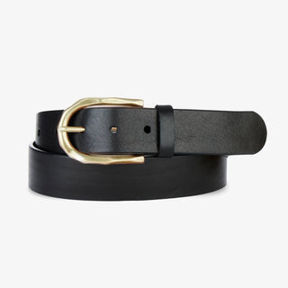 Daisi Bridle Belt - Black With Gold Buckle