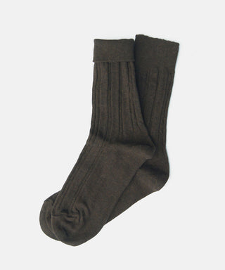 Cable Knit Dress Socks - Darkest Brown