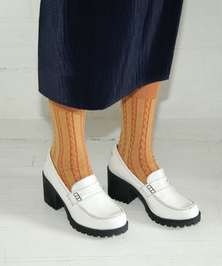 Cable Knit Dress Socks - Grape