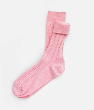 Cable Knit Dress Socks - Soft Pink