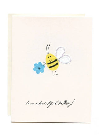 "Have a Bee-Utiful Birthday" Bee w/ Flower