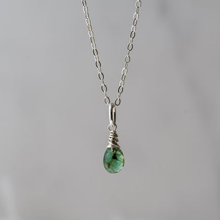 Sterling Silver Emerald Charm Necklace