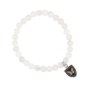Ever Changing Appreciation Talisman - White Jade Stone Stretch Bracelet