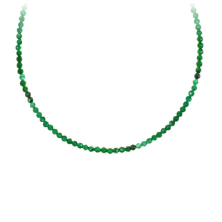 NEW- Green Onyx Faceted Stone Choker with Talisman Clip