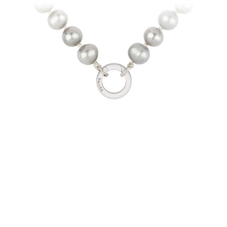Dove Grey Knotted Freshwater Pearl Necklace