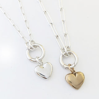 Sculpted Heart Paperclip Necklace