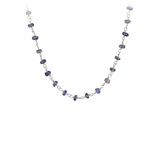 NEW- Iolite Faceted Stone Choker with Talisman Clip - SPECIAL ORDER