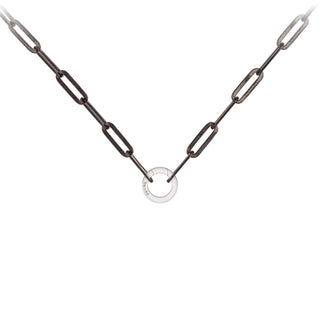 Black Large Paperclip Chain Necklace