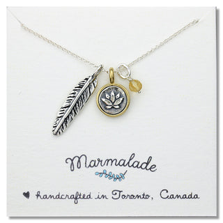 Lotus Flower Charm Necklace