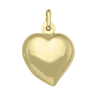 Yellow Gold Puffed Heart Charm