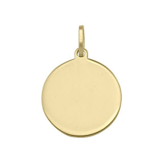 Yellow Gold Round Tag Pendant