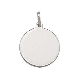 White Gold Round Tag Pendant