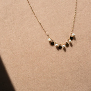 Pearl Gold Confetti Dangle Necklace
