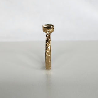 Jasper Textured Solitaire Sapphire Ring