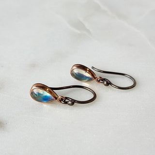 Pear Moonstone Dangle Earrings