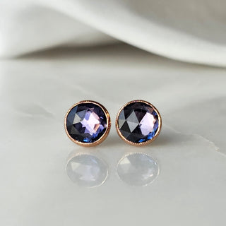 Round Lavender Sapphire Juicy Studs