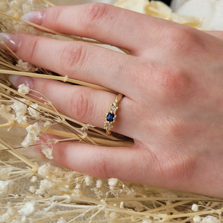 Mermaid Trinity Treasure Blue Sapphire Ring