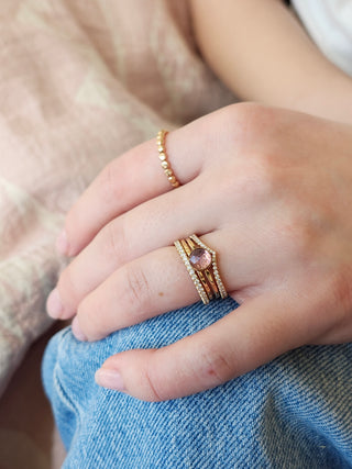 14K Gold-Filled Amethyst Stacking Ring