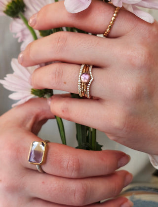 14K Gold-Filled Amethyst Stacking Ring
