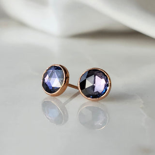 Round Lavender Sapphire Juicy Studs