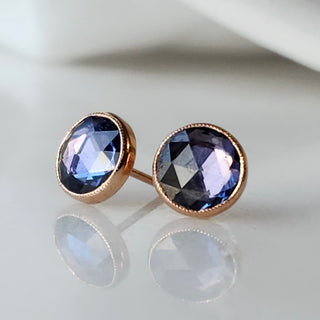 Round Lavender Sapphire Juicy Studs