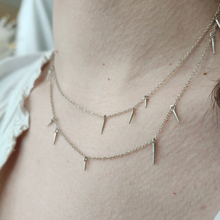 Sterling Silver Point Scatter Necklace