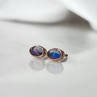 Black Opal Stud Earrings