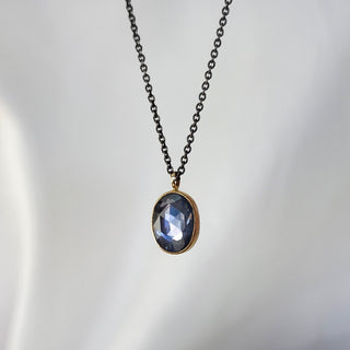 Rose Cut Blue Sapphire Necklace