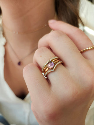 14K Gold-Filled Amethyst Stacking Ring