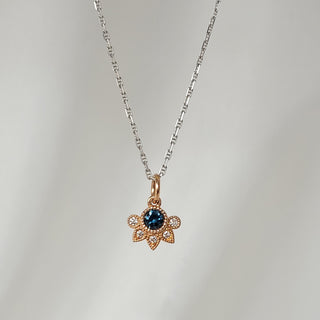 Round Teal Montana Sapphire Pendant