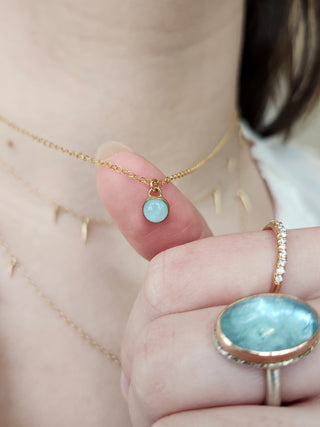 14K Petite Gold-Filled Gemstone Necklace