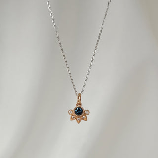 Round Teal Montana Sapphire Pendant