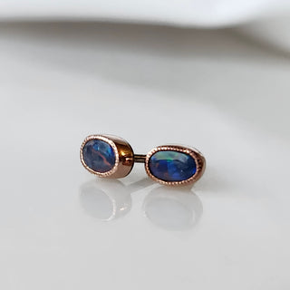 Black Opal Stud Earrings