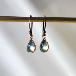Pear Moonstone Dangle Earrings