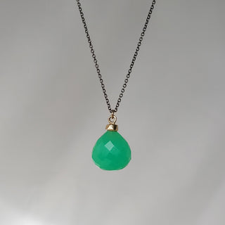 Pear Shaped Chrysoprase Necklace