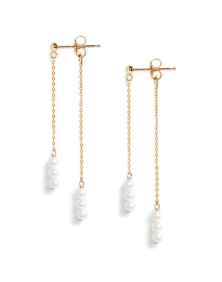 Triple Baby Pearl Jacket Earrings