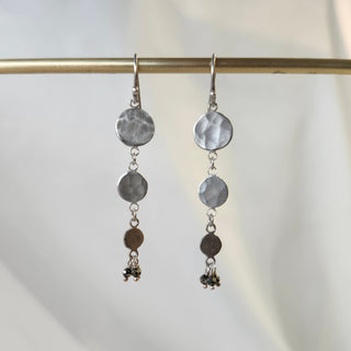 Three Disk Drop Earrings