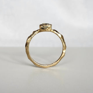 Jasper Textured Solitaire Sapphire Ring